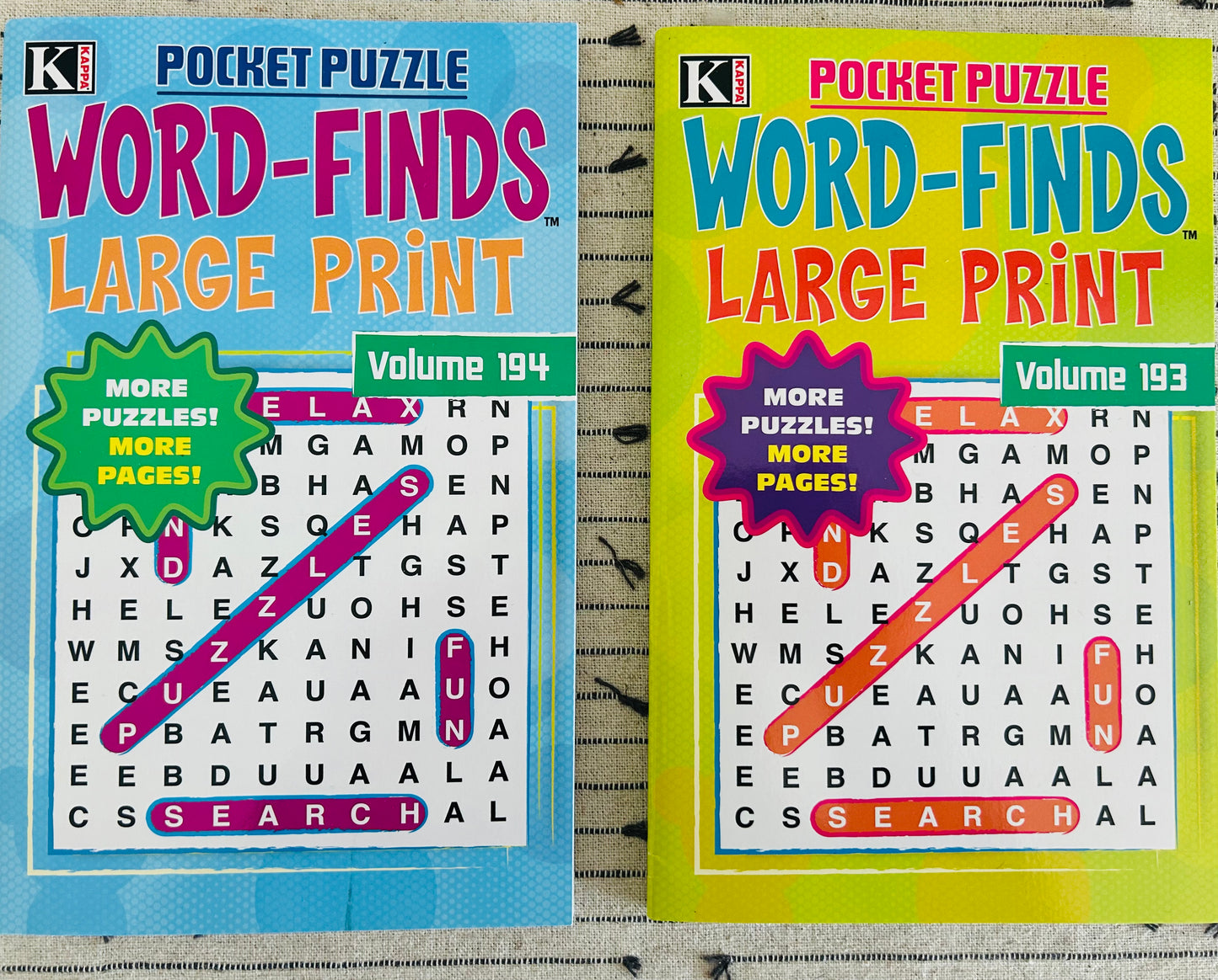 Large Print Word Search - Pocket/Purse Size - 2 Pack