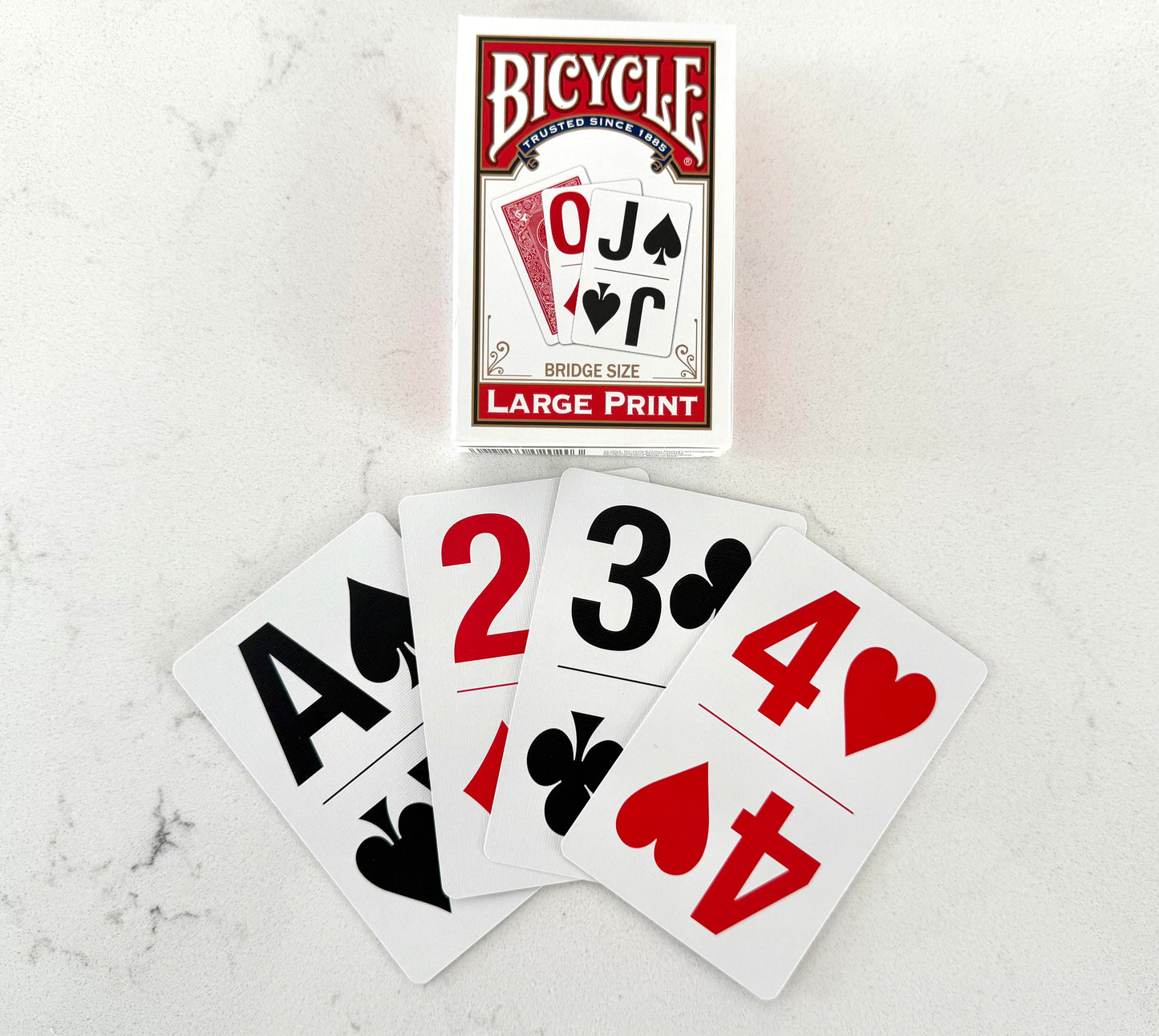 Bicycle Large Print Playing Cards 2-Pack – EZ Lo Vision Deck & Bridge Size Decks for Clear, Easy Gameplay