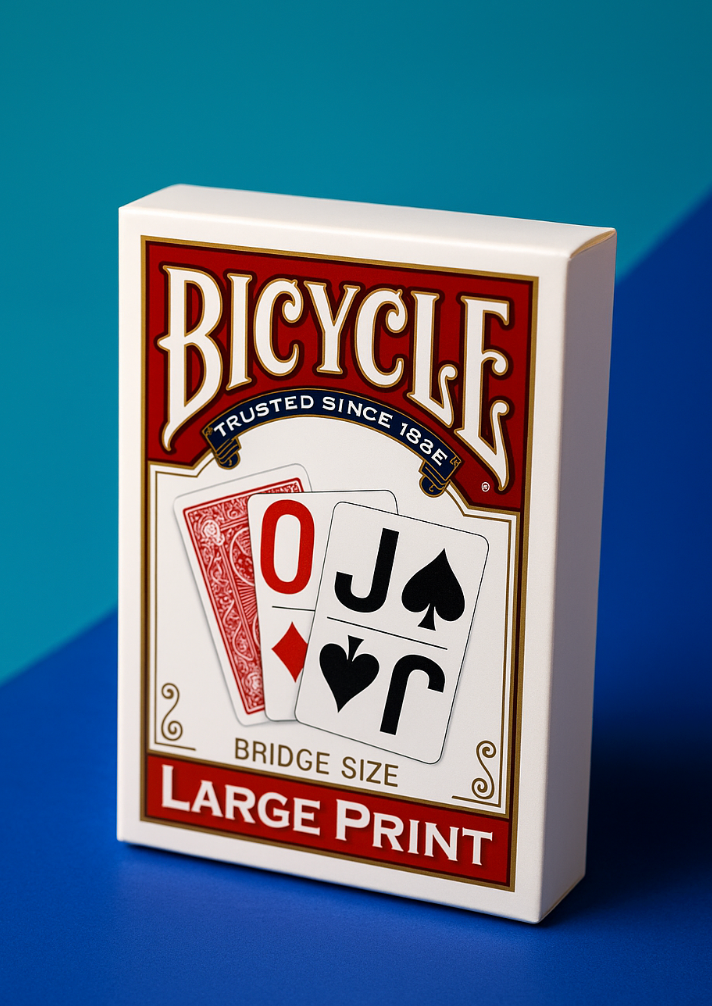 Bicycle Bridge Size Large Print Playing Cards – Easy-to-Read, Classic Playing Cards for Seniors and Low Vision Players