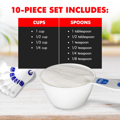 Large Print High Contrast Plastic Measuring Cup Set