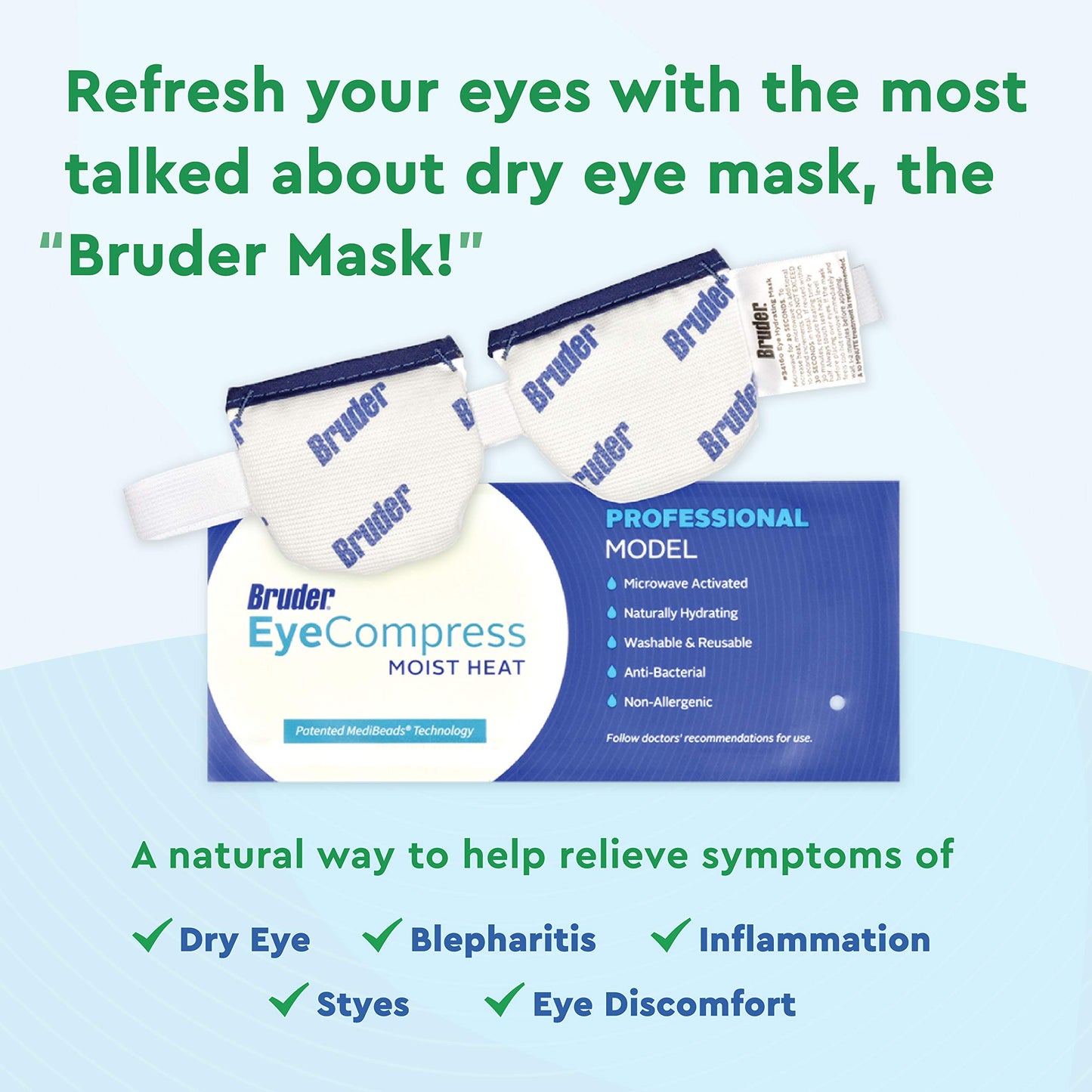 Bruder Moist Heat Eye Compress - 2 pack