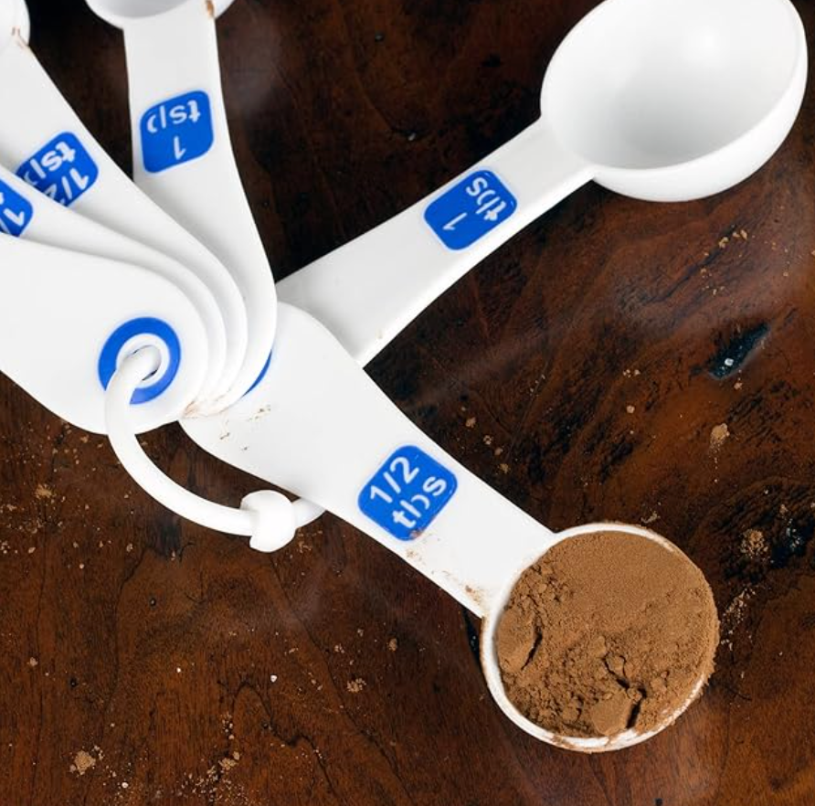Large Print High Contrast Plastic Measuring Spoon Set - 6 Piece
