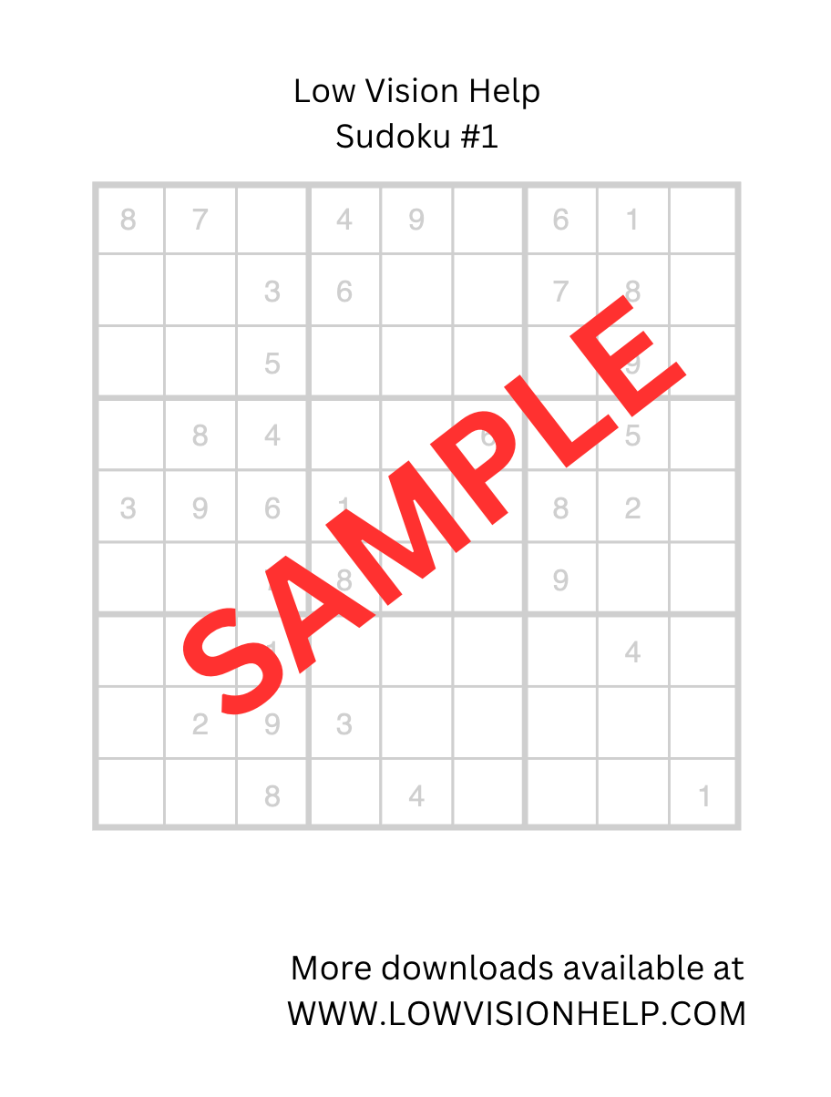 Big, Bold Sudoku Puzzles - 10 Puzzles - Print at Home