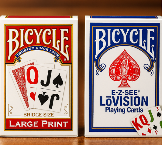 Bicycle Large Print Playing Cards 2-Pack – EZ Lo Vision Deck & Bridge Size Decks for Clear, Easy Gameplay