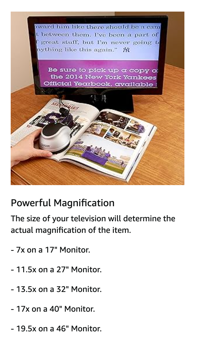 EZ Read - Magnify to Your TV