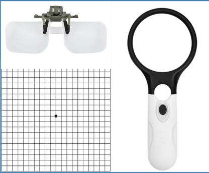 3 In 1 Kit: Amsler Grid & Magnifiers